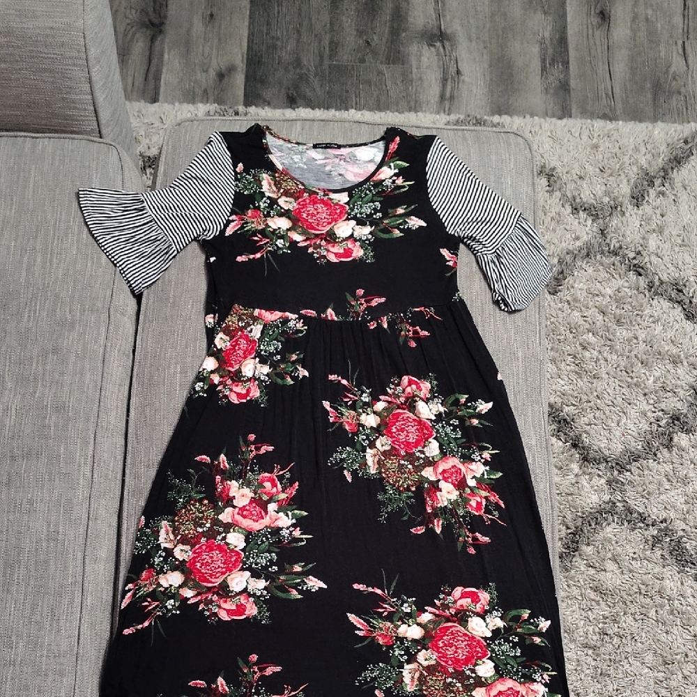 Sweet Claire Pink and Red Sleeveless Sundress